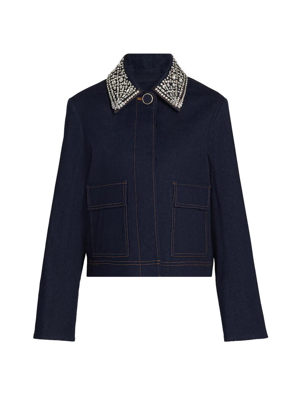 NEW, Veronica Beard Barrington Denim Embellished Jacket Sz 12 #SJ2300 - Picture 1 of 11
